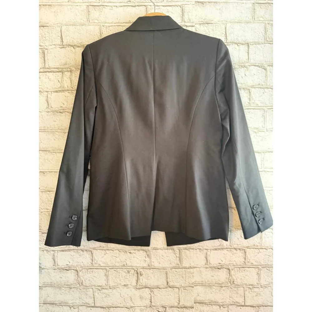 NWT Women's Vince Camuto Single Button Black Blazer size 6 Cotton & Viscose Blen
